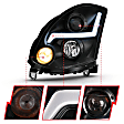 121557 Driver and Passenger Side Halogen Headlight, With bulb(s), Clear Lens, Black Interior, Projector Series