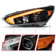 121564 Driver and Passenger Side Halogen Headlight, With bulb(s), Clear Lens, Black Interior, Crystal Series