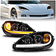 121571 Driver and Passenger Side HID/Xenon Headlight, With bulb(s), Clear Lens, Black Interior, Projector Series