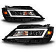 121574 Driver and Passenger Side Halogen Headlight, With bulb(s), Clear Lens, Black Interior, Projector Series