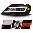 121574 Driver and Passenger Side Halogen Headlight, With bulb(s), Clear Lens, Black Interior, Projector Series