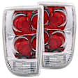 211004 Driver and Passenger Side Halogen Tail Light, Without bulb(s), Clear Lens, Chrome Interior, Euro Series