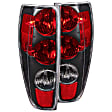 211007 Driver and Passenger Side Halogen Tail Light, Without bulb(s), Clear Lens, Black Interior, Euro Series