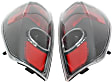 211007 Driver and Passenger Side Halogen Tail Light, Without bulb(s), Clear Lens, Black Interior, Euro Series