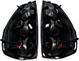 211007 Driver and Passenger Side Halogen Tail Light, Without bulb(s), Clear Lens, Black Interior, Euro Series