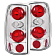 211008 Driver and Passenger Side Halogen Tail Light, Without bulb(s), Clear Lens, Chrome Interior, Euro Series