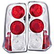 211011 Driver and Passenger Side Halogen Tail Light, Without bulb(s), Clear Lens, Chrome Interior, Euro Series