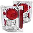211014 Driver and Passenger Side Halogen Tail Light, Without bulb(s), Clear Lens, Chrome Interior, Euro Series