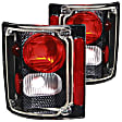 211015 Driver and Passenger Side Halogen Tail Light, Without bulb(s), Clear Lens, Carbon Fiber Interior, Euro Series