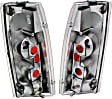211019 Driver and Passenger Side Halogen Tail Light, Without bulb(s), Clear Lens, Black Interior, Euro Series