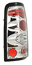 211023 Driver and Passenger Side Halogen Tail Light, Without bulb(s), Clear Lens, Chrome Interior, Fleetside, Euro Series