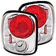 211026 Driver and Passenger Side Halogen Tail Light, Without bulb(s), Clear Lens, Chrome Interior, Stepside, Euro Series