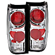 211029 Driver and Passenger Side Halogen Tail Light, Without bulb(s), Clear Lens, Chrome Interior, Euro Series