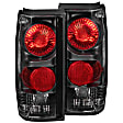 211031 Driver and Passenger Side Halogen Tail Light, Without bulb(s), Clear Lens, Black Interior, Euro Series