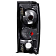 211031 Driver and Passenger Side Halogen Tail Light, Without bulb(s), Clear Lens, Black Interior, Euro Series