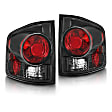 211034 Driver and Passenger Side Halogen Tail Light, Without bulb(s), Clear & Red Lens, Black Interior, Euro Series