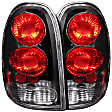 211039 Driver and Passenger Side Halogen Tail Light, Without bulb(s), Clear Lens, Black Interior, Euro Series