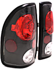 211042 Driver and Passenger Side Halogen Tail Light, Without bulb(s), Clear Lens, Black Interior, Euro Series