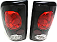 211042 Driver and Passenger Side Halogen Tail Light, Without bulb(s), Clear Lens, Black Interior, Euro Series
