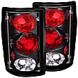 211051 Driver and Passenger Side Halogen Tail Light, Without bulb(s), Clear Lens, Black Interior, Euro Series
