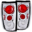 211055 Driver and Passenger Side Halogen Tail Light, Without bulb(s), Clear Lens, Chrome Interior, Euro Series