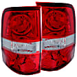 211058 Driver and Passenger Side Halogen Tail Light, Without bulb(s), Red & Clear Lens, Chrome Interior, Euro Series