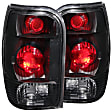 211084 Driver and Passenger Side Halogen Tail Light, Without bulb(s), Clear Lens, Black Interior, Euro Series
