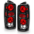211103 Driver and Passenger Side Halogen Tail Light, Without bulb(s), Clear Lens, Black Interior, Euro Series