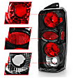 211103 Driver and Passenger Side Halogen Tail Light, Without bulb(s), Clear Lens, Black Interior, Euro Series