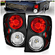 211105 Driver and Passenger Side Halogen Tail Light, With bulb(s), Clear Lens, Black Interior, Euro Series