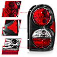 211108 Driver and Passenger Side Halogen Tail Light, With bulb(s), Clear Lens, Black Interior, Euro Series