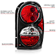 211108 Driver and Passenger Side Halogen Tail Light, With bulb(s), Clear Lens, Black Interior, Euro Series