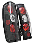211115 Driver and Passenger Side Halogen Tail Light, Without bulb(s), Clear Lens, Black Interior, Euro Series