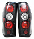 211115 Driver and Passenger Side Halogen Tail Light, Without bulb(s), Clear Lens, Black Interior, Euro Series