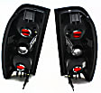 211115 Driver and Passenger Side Halogen Tail Light, Without bulb(s), Clear Lens, Black Interior, Euro Series