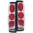 211116 Driver and Passenger Side Halogen Tail Light, Without bulb(s), Clear Lens, Chrome Interior, Euro Series