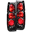211118 Driver and Passenger Side Halogen Tail Light, Without bulb(s), Clear Lens, Black Interior, Euro Series
