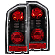 211134 Driver and Passenger Side Halogen Tail Light, Without bulb(s), Clear Lens, Black Interior, Euro Series