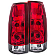211140 Driver and Passenger Side Halogen Tail Light, With bulb(s), Red & Clear Lens, Chrome Interior, Euro Series