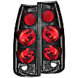 211154 Driver and Passenger Side Halogen Tail Light, Without bulb(s), Dark Smoked Lens, Black Interior, Euro Series