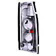 211155 Driver and Passenger Side Halogen Tail Light, Without bulb(s), Smoked Lens, Black Interior, Euro Series
