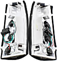 211156 Driver and Passenger Side Halogen Tail Light, With bulb(s), Dark Smoked Lens, Black Interior, Euro Series