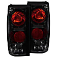 211163 Driver and Passenger Side Halogen Tail Light, Without bulb(s), Dark Smoked Lens, Black Interior, Euro Series