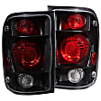 211178 Driver and Passenger Side Halogen Tail Light, Without bulb(s), Dark Smoked Lens, Black Interior, Euro Series