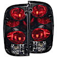 211180 Driver and Passenger Side Halogen Tail Light, With bulb(s), Dark Smoked Lens, Black Interior, Euro Series