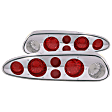 221011 Driver and Passenger Side Halogen Tail Light, Without bulb(s), Clear Lens, Chrome Interior, Euro Series