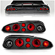 221013 Driver and Passenger Side Halogen Tail Light, Without bulb(s), Clear Lens, Black Interior, Euro Series