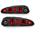 221013 Driver and Passenger Side Halogen Tail Light, Without bulb(s), Clear Lens, Black Interior, Euro Series