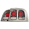 221018 Driver and Passenger Side Halogen Tail Light, Without bulb(s), Clear Lens, Chrome Interior, Euro Series
