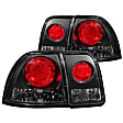 221039 Driver and Passenger Side Halogen Tail Light, Without bulb(s), Clear Lens, Black Interior, Euro Series